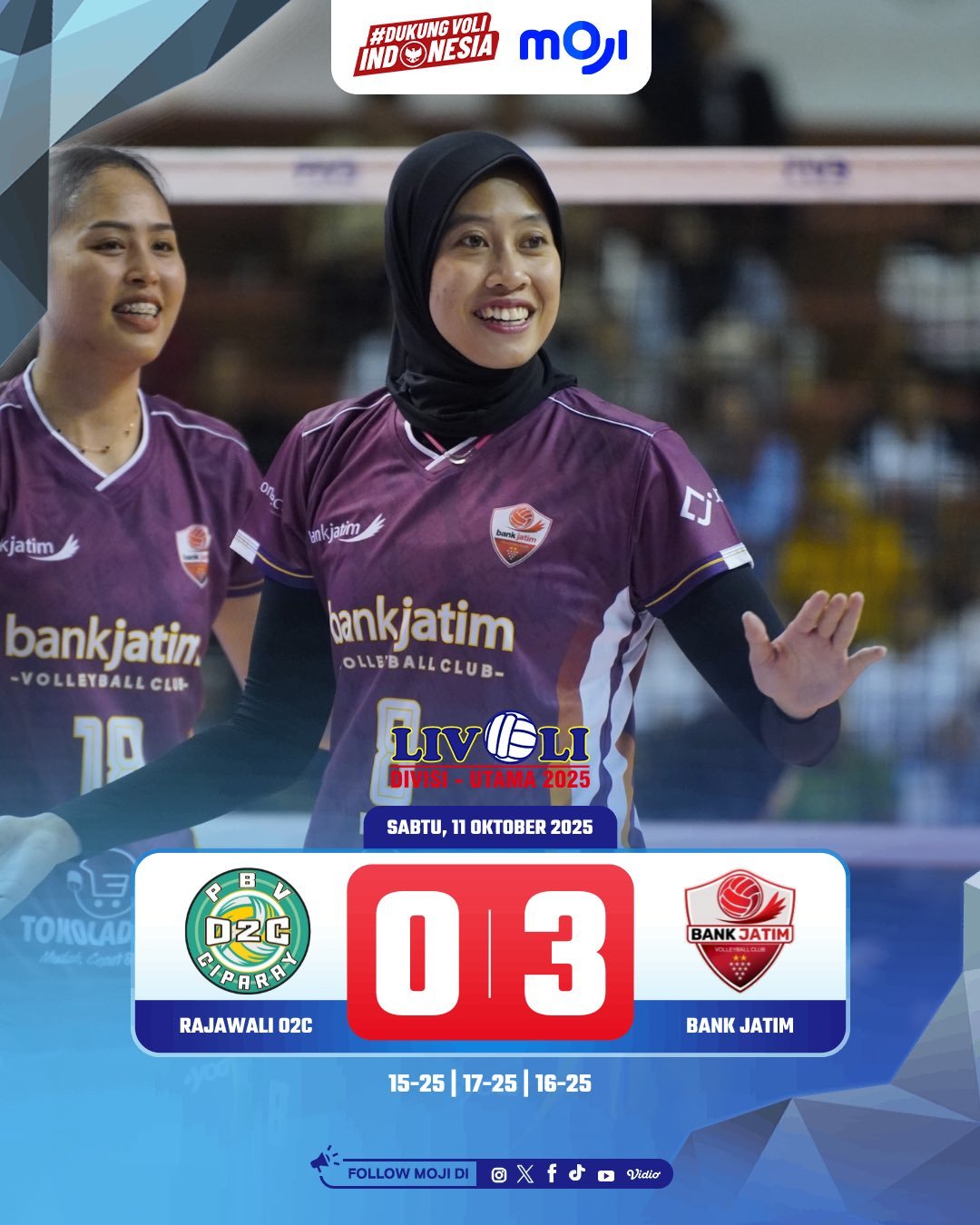 Tim Putri Bank Jatim Sikat Rajawali 02C di Final Four Livoli Divisi Utama 2025