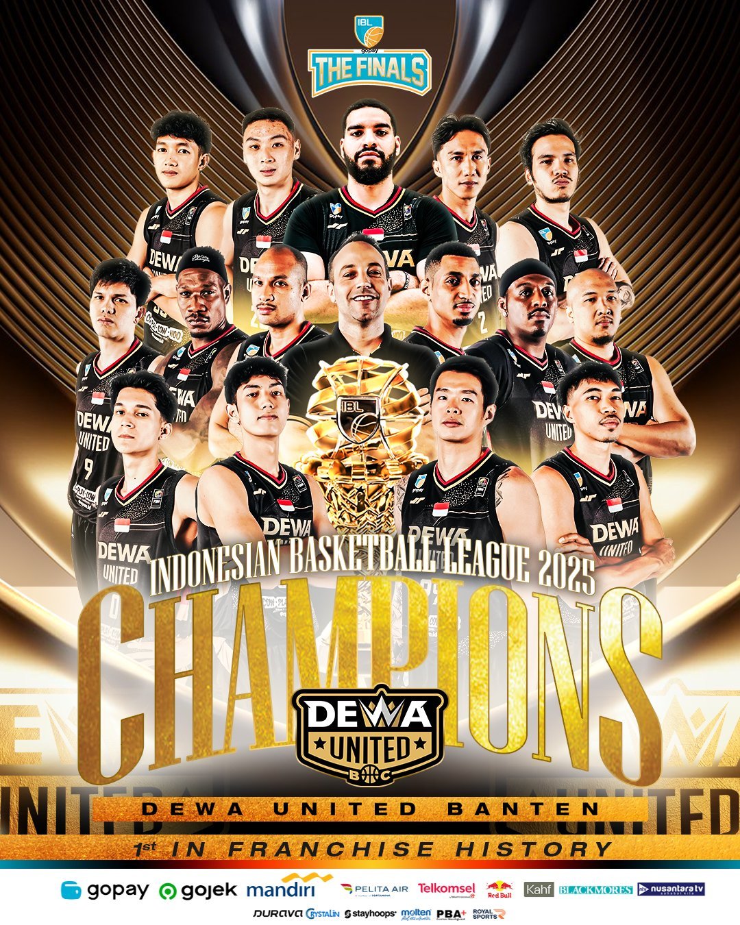 Sukar Dipercaya, Dewa United Juara IBL 2025 Usai Kalahkan Pelita Jaya dengan Dramatis