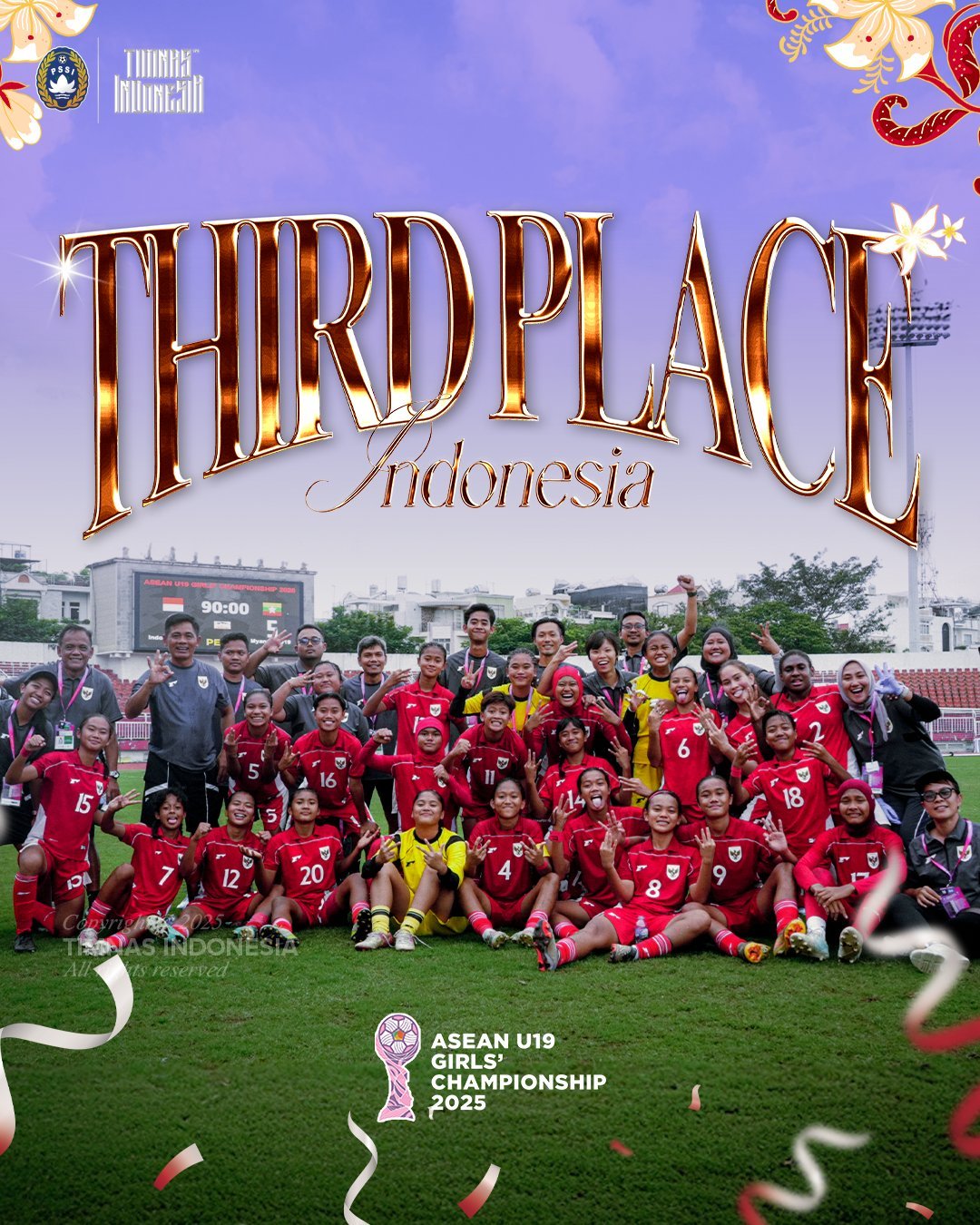 Kalahkan Myanmar, Timnas Putri Indonesia Rebut Posisi Tiga Piala AFF U-19